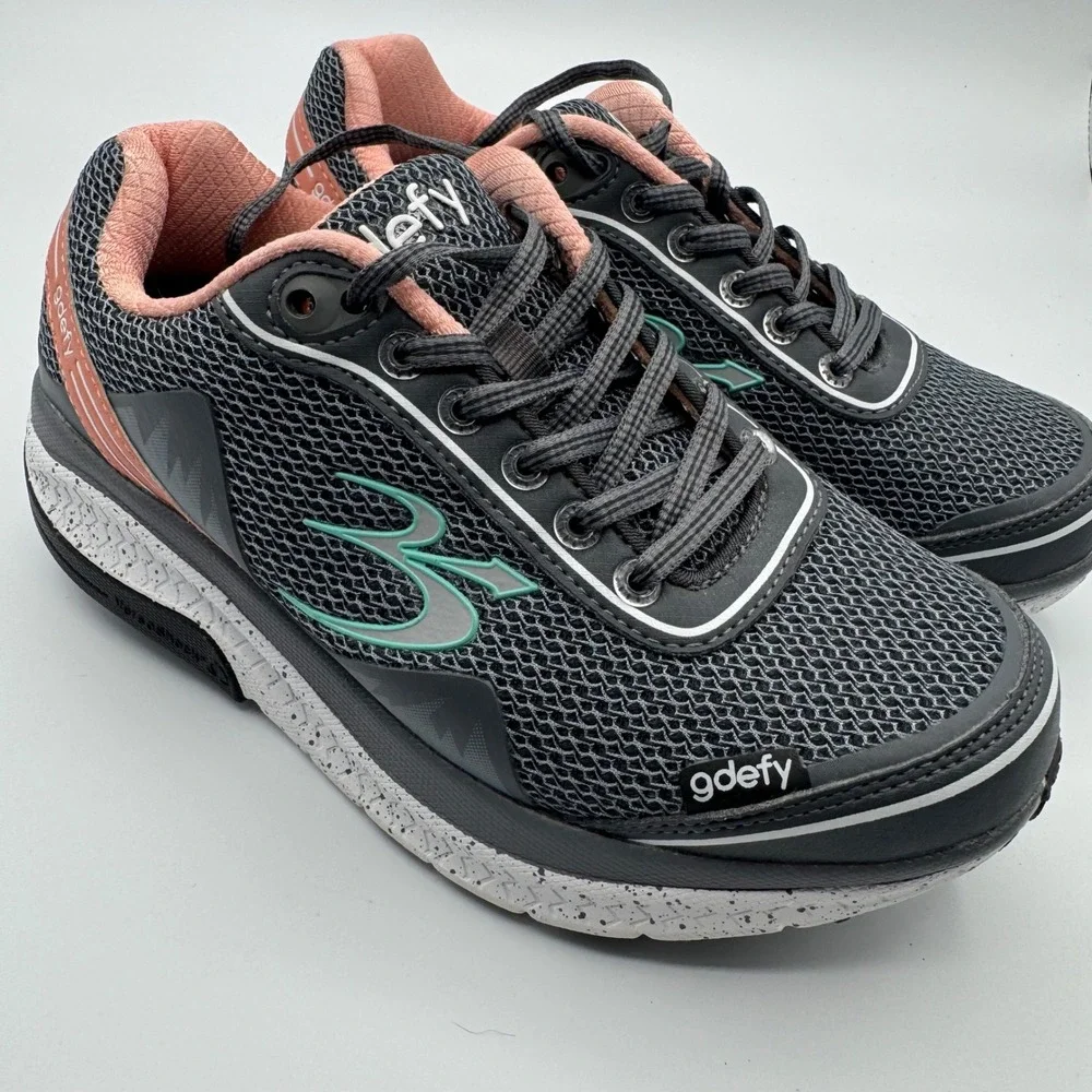 Gravity Defyer G-Defy Ion Grey Pink Walking Shoes Womens 6